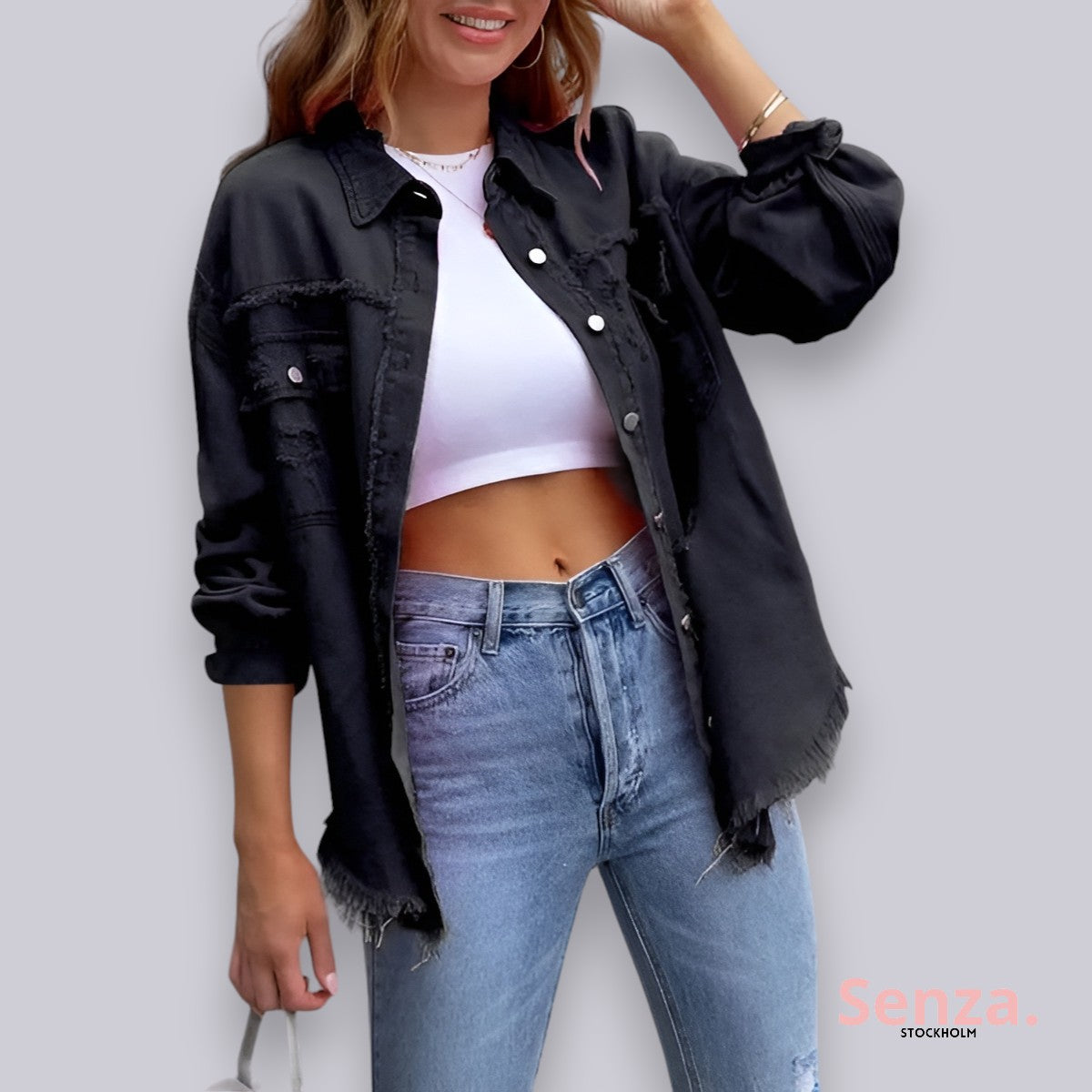 Leonie™ - Avslappnad jeansjacka